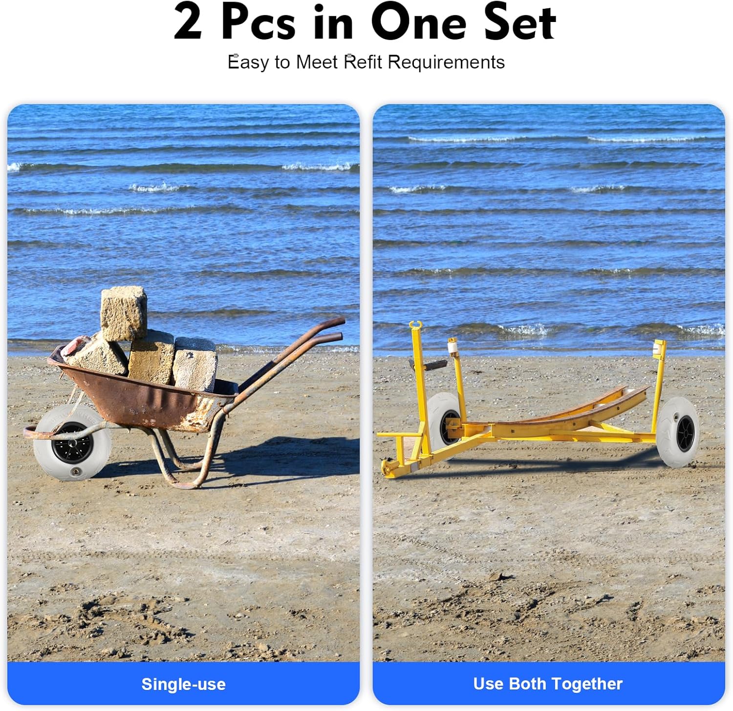 Beach Balloon Wheels 2 Pack 9  - Fishing Kayak Cart avis et prix