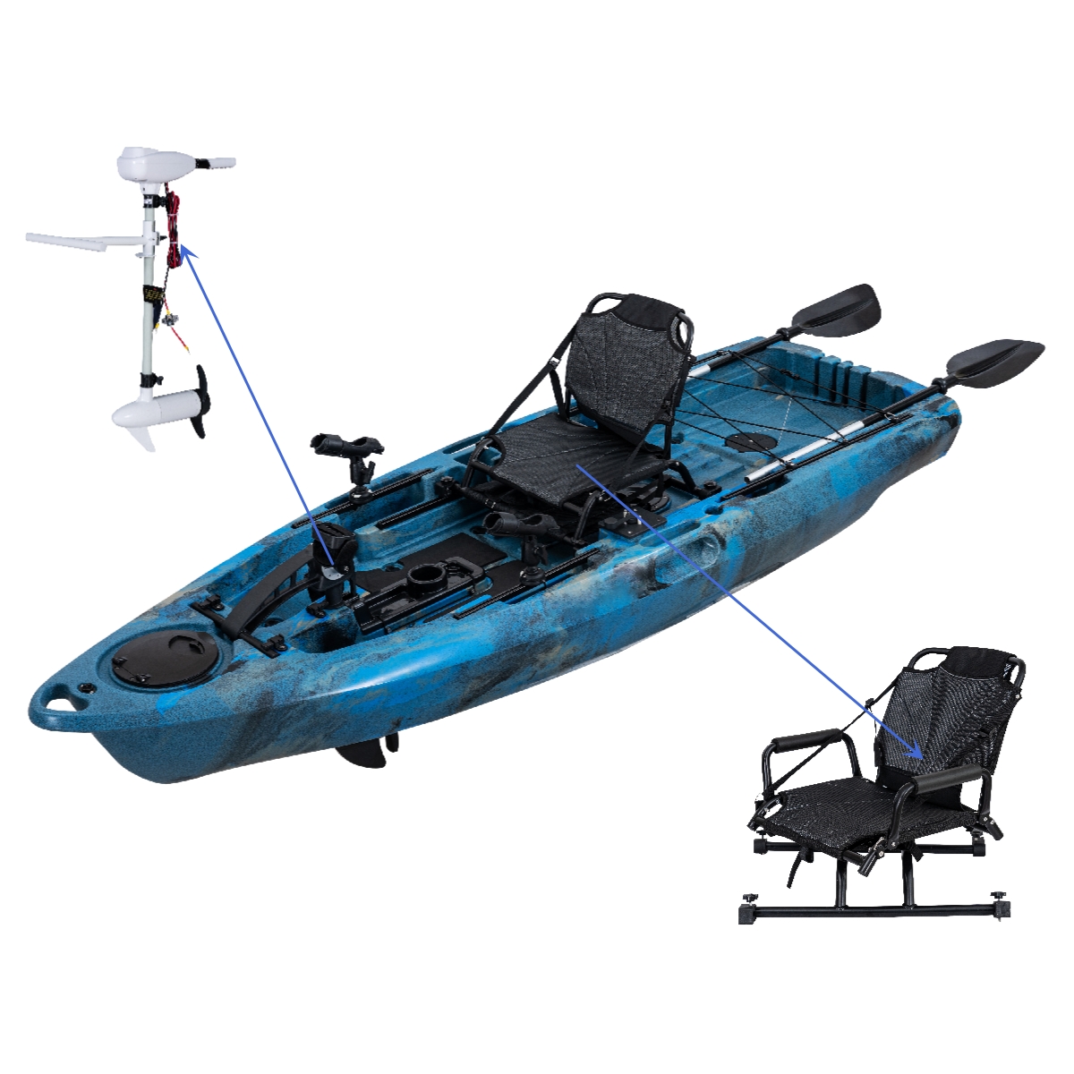 LSF Plastic Rowing Fishing Ele - Fishing Kayak Paddle avis et prix