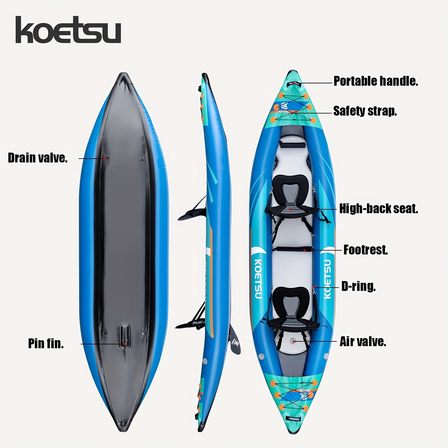 KOETSU P03 brushed inflatable  - Fishing Kayak Inflatable avis et prix